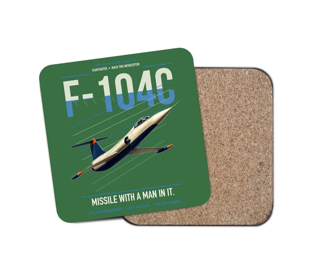 F-104C Starfighter design on green 1 piece coaster