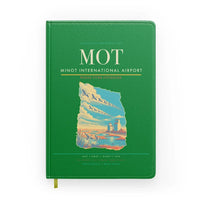 Thumbnail for Minot International Airport (MOT) design on green notebook
