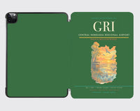 Thumbnail for Central Nebraska Regional Airport (GRI) design on green ipad tablet case