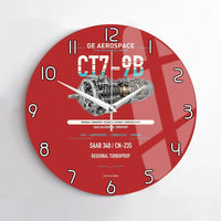 Thumbnail for CT7-9B design on red no frame wall clock