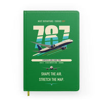 Thumbnail for Boeing 787-9 Dreamliner design on green notebook