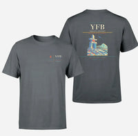 Thumbnail for Iqaluit Airport (YFB) design printed on gray double-side t-shirt