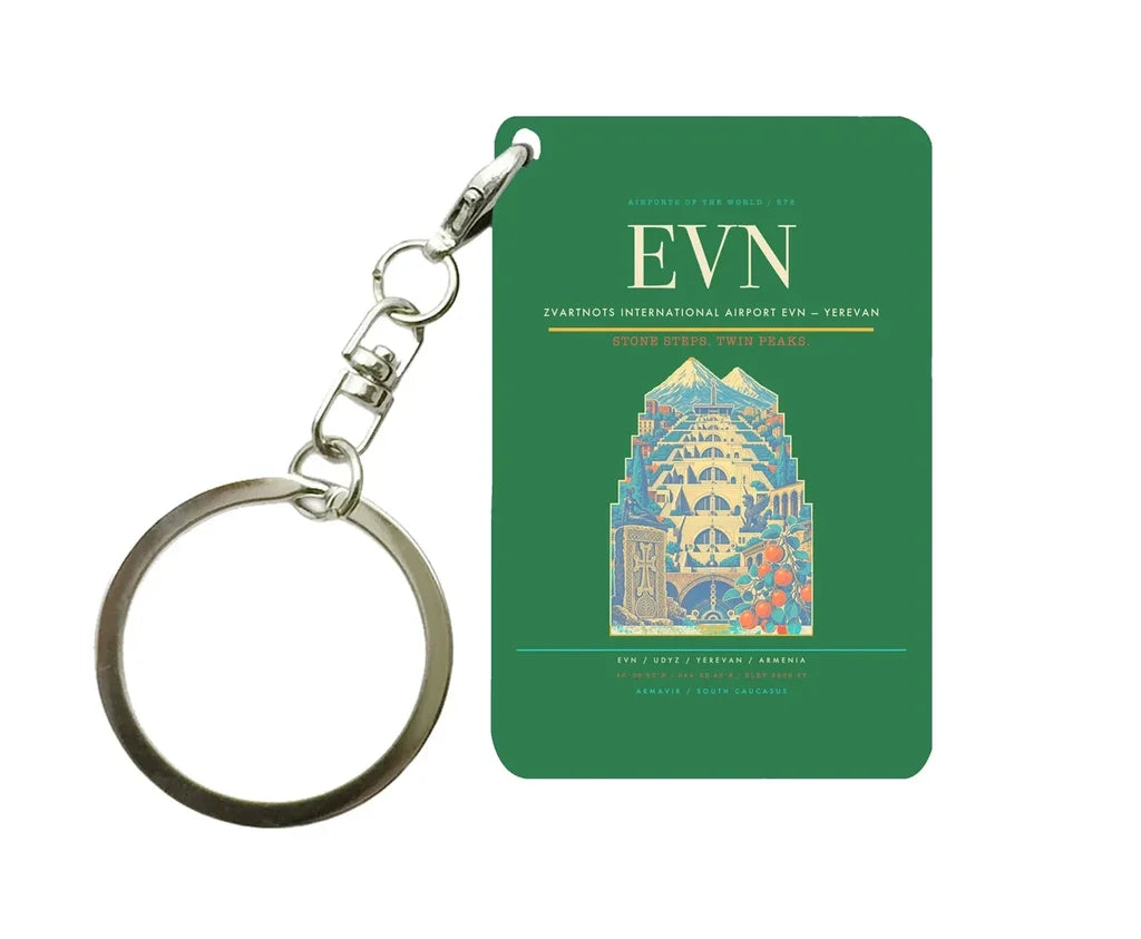 Zvartnots International Airport EVN — Yerevan Key Chain design on green key chain