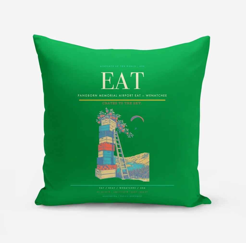 Pangborn Memorial Airport (EAT) design on green pillow