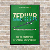 Thumbnail for Airbus Zephyr S vertical canvas print - framed - green background