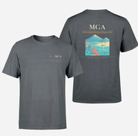 Thumbnail for Augusto C. Sandino International Airport (MGA) design printed on gray double-side t-shirt