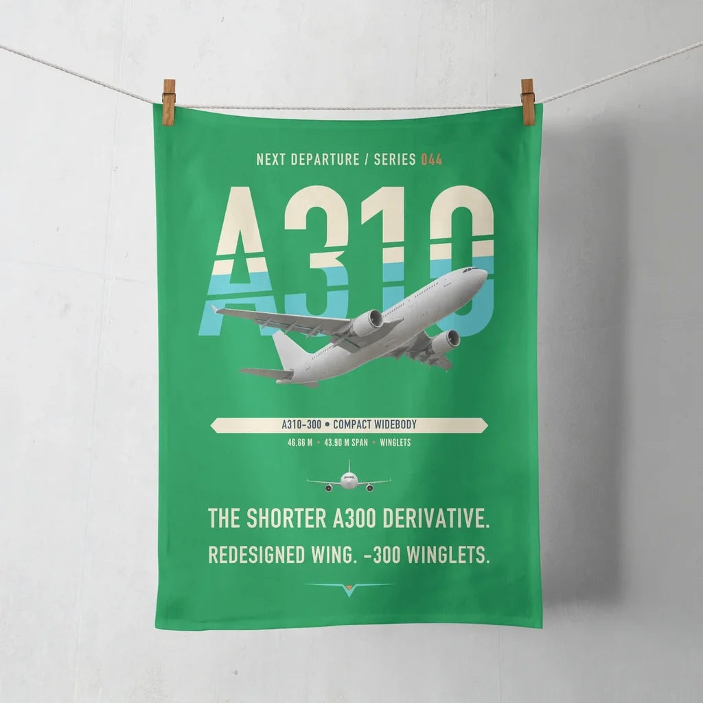Airbus A310-300 design on green towel
