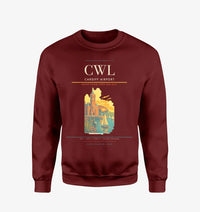 Thumbnail for Cardiff Airport (CWL) design on wine red sweatshirt