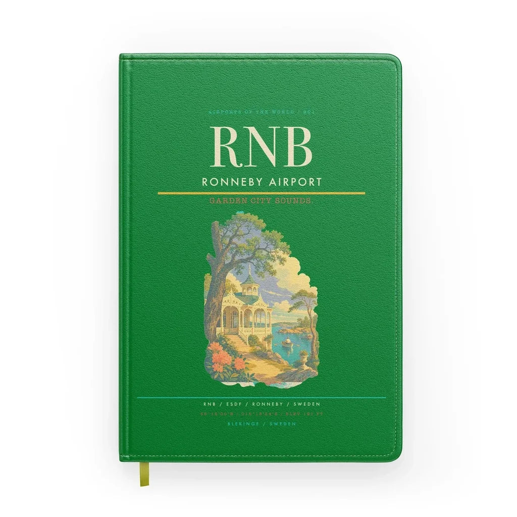Ronneby Airport (RNB) design on green notebook