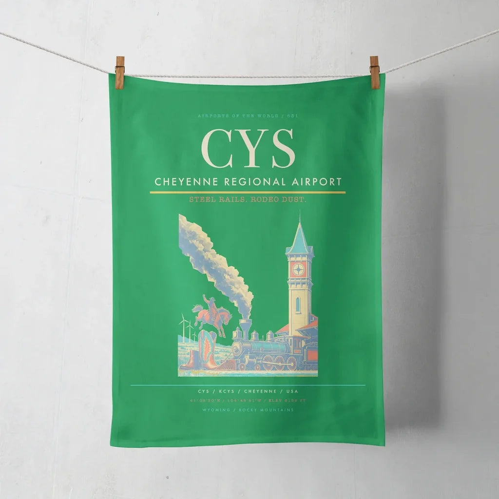 Cheyenne Regional Airport (CYS) design on green towel