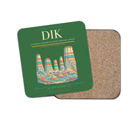 Thumbnail for Dickinson Theodore Roosevelt Regional Airport (DIK) design on green 1 piece coaster