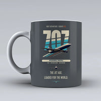 Thumbnail for Boeing 707-320C double-side print on gray ceramic mug