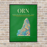 Thumbnail for Ahmed Ben Bella Airport ORN — Oran vertical canvas print - framed - green background