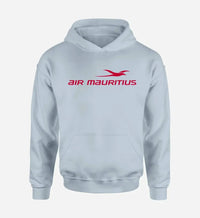 Thumbnail for Air Mauritius Airlines logo printed on light blue hoodie