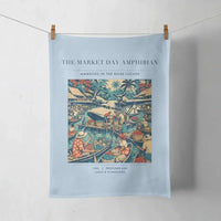 Thumbnail for VINTAGE G4404 - The Market Day Amphibian - Designed Towels design on lightblue