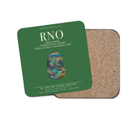 Thumbnail for Reno-Tahoe International Airport (RNO) design on green 1 piece coaster