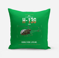 Thumbnail for Bell H-13G Sioux design on green pillow