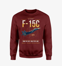 Thumbnail for F-15C Eagle design on wine red sweatshirt