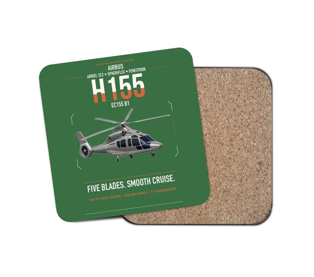 Airbus H155 EC155 B1 design on green 1 piece coaster