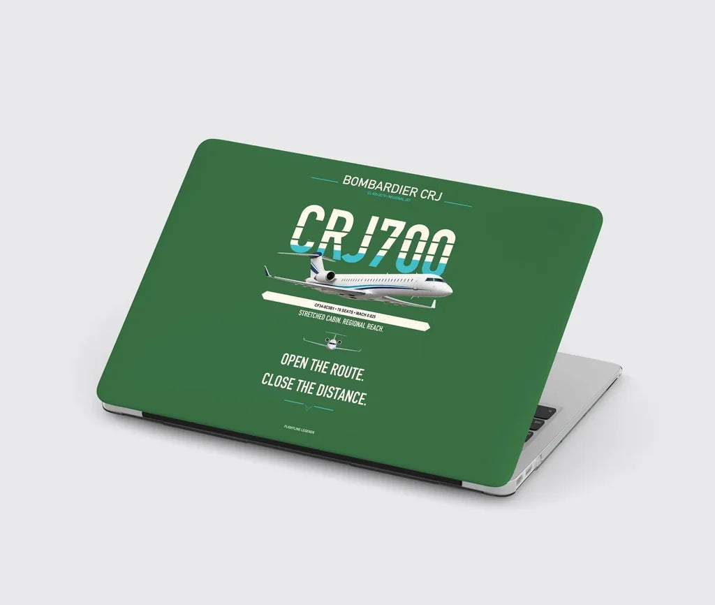 Bombardier CRJ700 design on green MacBook case