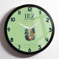 Thumbnail for Ibiza Airport (IBZ) design on light green framed wall clock