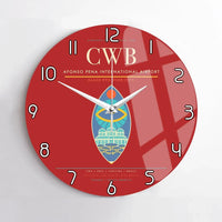 Thumbnail for Afonso Pena International Airport (CWB) design on red no frame wall clock