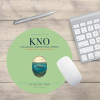 Thumbnail for Kualanamu International Airport Medan (KNO) design on light green round mouse pad
