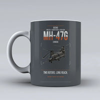 Thumbnail for Boeing MH-47G Chinook design on gray ceramic mug, double-side print