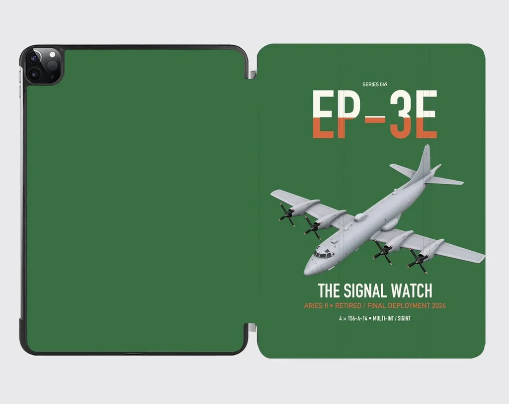 EP-3E ARIES II design on green ipad tablet case
