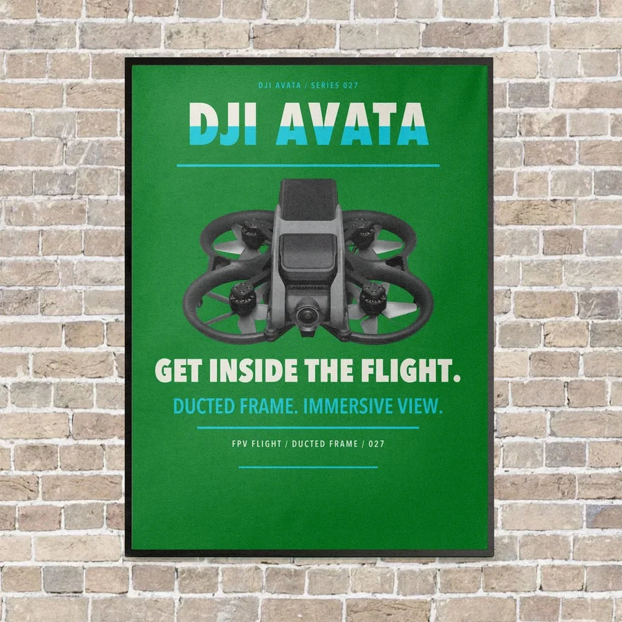 DJI Avata vertical canvas print - framed - green background
