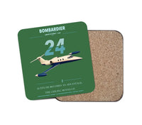 Thumbnail for Bombardier Learjet 24 design on green 1 piece coaster