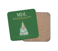 Thumbnail for Mandalay International Airport (MDL) design on green 1 piece coaster