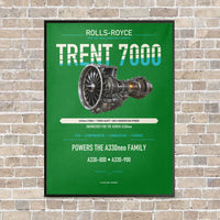 Thumbnail for TRENT 7000 vertical canvas print - framed - green background