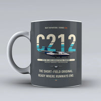 Thumbnail for C-212-100 Aviocar Mug design on gray casa