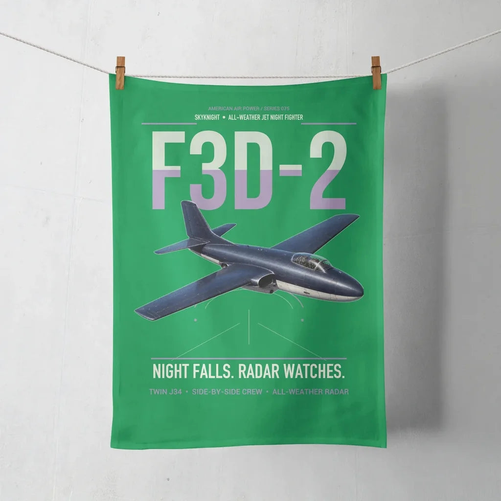 F3D-2 Skyknight design on green towel