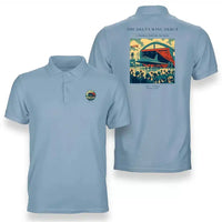 Thumbnail for VINTAGE G4460 - The Delta Wing Debut - Double-Side Polo T-Shirt design on lightblue