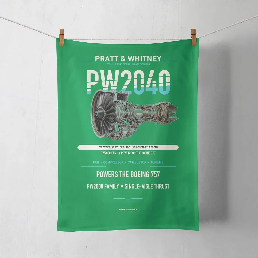 PW2040 design on green towel