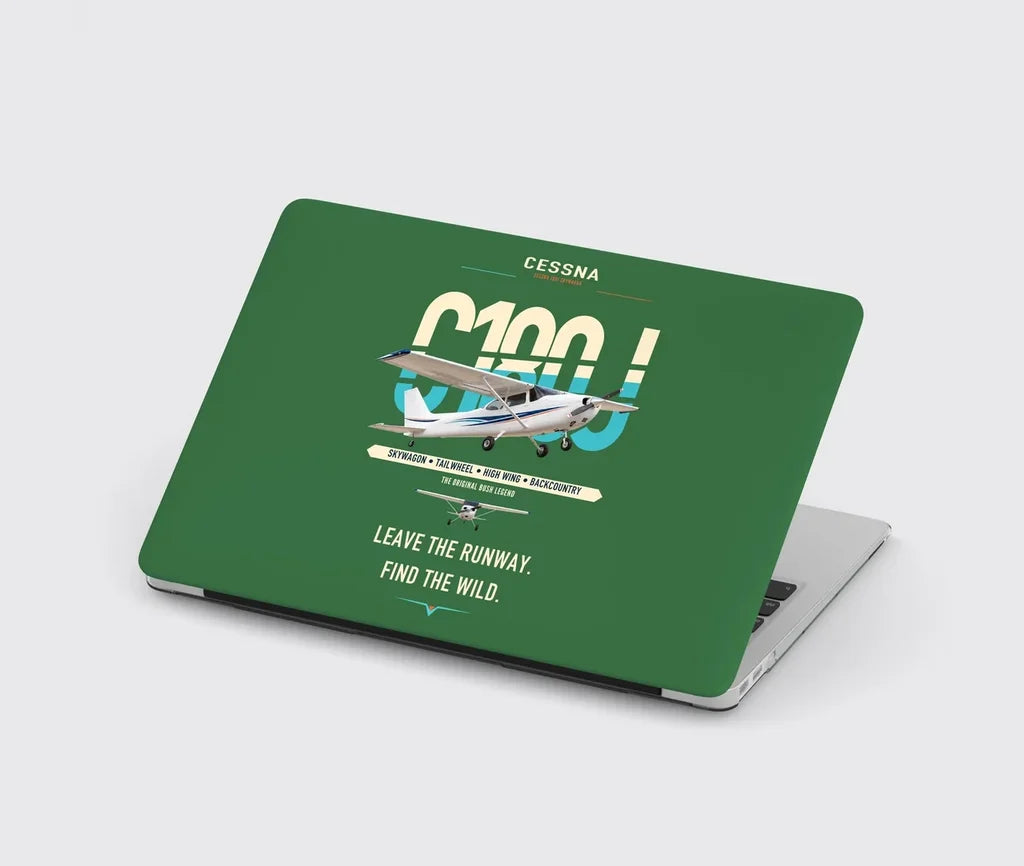 Cessna 180J Skywagon design on green MacBook case