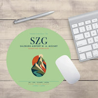 Thumbnail for Salzburg Airport W. A. Mozart (SZG) design on light green round mouse pad
