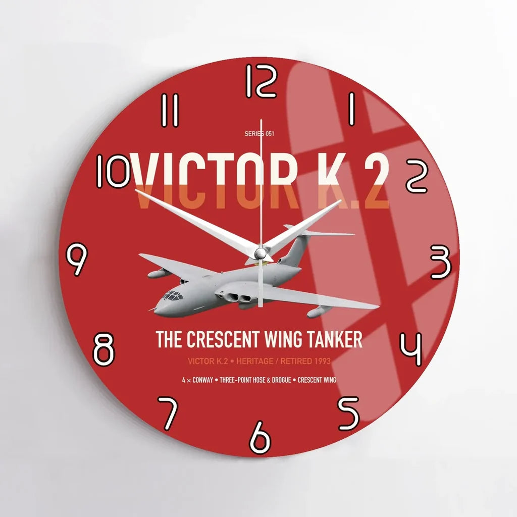 Handley Page Victor K.2 design on red no frame wall clock