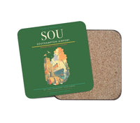 Thumbnail for Southampton Airport (SOU) design on green 1 piece coaster