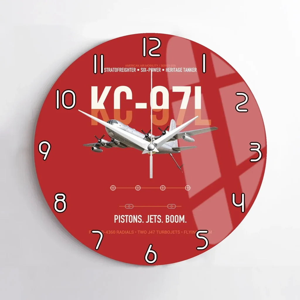 KC-97L STRATOFREIGHTER design on red no frame wall clock