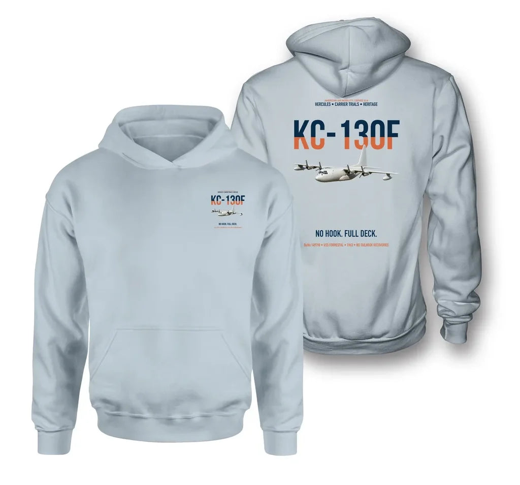 KC-130F BuNo 149798 design on light blue double-side hoodie, double-side print