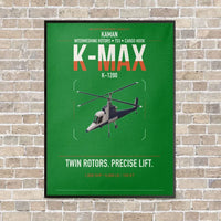 Thumbnail for Kaman K-1200 K-MAX vertical canvas print - framed - green background