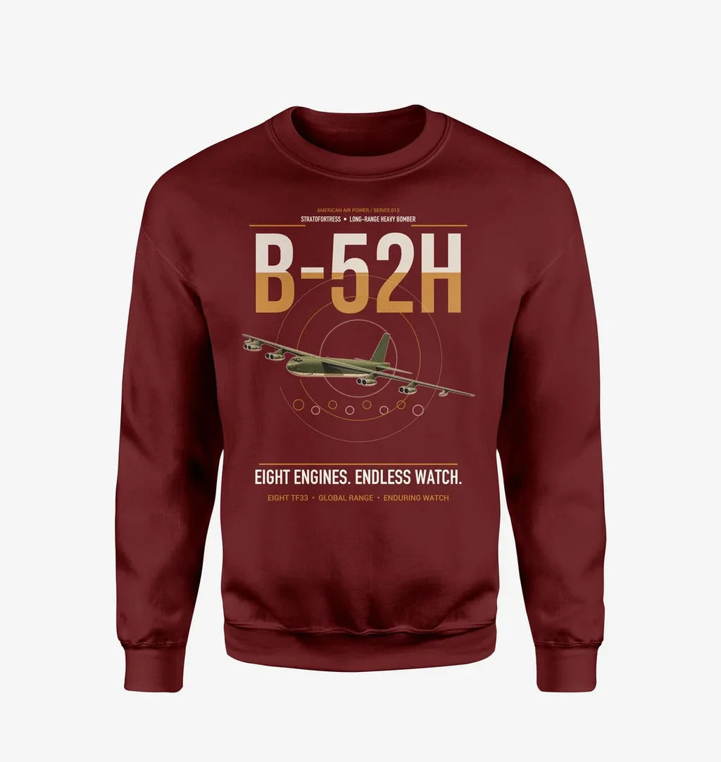B-52H Stratofortress design on wine red sweatshirt