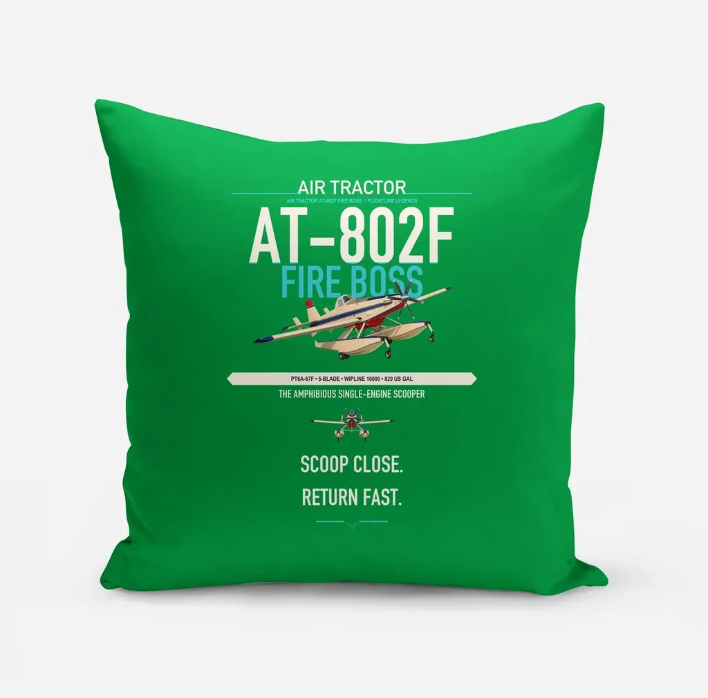 Air Tractor AT-802F Fire Boss design on green pillow