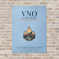 Thumbnail for Vilnius Airport VNO vertical canvas print - no frame - light blue background