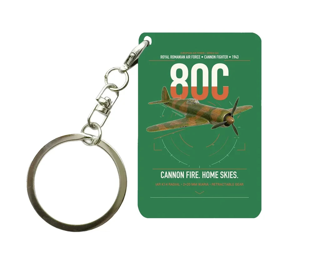 IAR 80C design on green designed key chain, double-side print