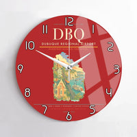 Thumbnail for Dubuque Regional Airport (DBQ) design on red no frame wall clock