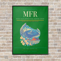 Thumbnail for Rogue Valley International–Medford Airport MFR vertical canvas print - framed - green background